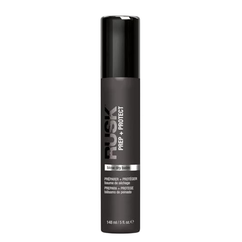 RUSK Blow Dry Balm, Prep + Protect, Smooth and Silken, Heat Protection, 5 oz
