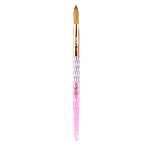Kiara Sky Kolinsky Acrylic Nail Brush #14 - Pure Kolinsky Sable Hair, Pink Crystal Handle, Acetone Resistant, for Acrylic Application, Extensions & 3D Beauty & Personal Care KIARA SKY