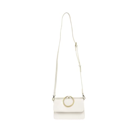 Joy Susan Women's Aria Ring Crossbody Handbag Purse Bag - White