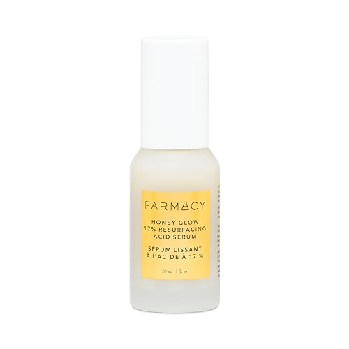 Farmacy Face Exfoliator Serum - Honey Glow 17% AHA + BHA Liquid Exfoliant & Salicylic Acid Serum - Resurfacing Skin Care for Reduced Pores + Texture