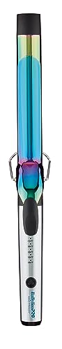 BaBylissPRO Nano Titanium 1 1/4 inch Curling Iron with Extended Barrel, Professional Spring Hair Curler for Medium to Longer Hair Types, Iridescent