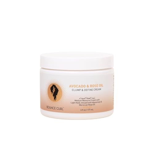 Bounce Curl Avocado and Rose Oil Clump and Define Cream Curl Cream for Curly Hair with Light Hold and Moisture