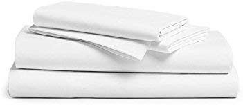 Cottington Lane 4 Piece Cot Sheets Set 25" X 75" with 6 Inch Deep Pocket White Solid, 100% Egyptian Cotton Cot Sheets, Perfect for Narrow Twin, Camp