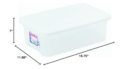 Sterilite 16 Quart Basic Clear Storage Box with White Lid (Pack of 2)