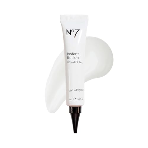 No7 Instant Illusion Wrinkle Filler - Anti Aging Serum for Face to Smooth + Blur Fine Lines and Wrinkles - Gives Complexion a Youthful and Radiant
