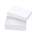 6 Pack Cotton Filled Swirl White Color Cardboard Jewelry Neck, Ring, Earring, Pendant, Pocket Watch, Body Jewelry, Gift and Retail Boxes Size 3 1/4"…