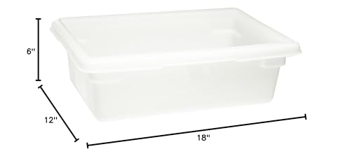 Rubbermaid Commercial Products Food Storage Box, 3.5 Gallon Capacity, White, for Restaurant/Kitchen/Cafeteria