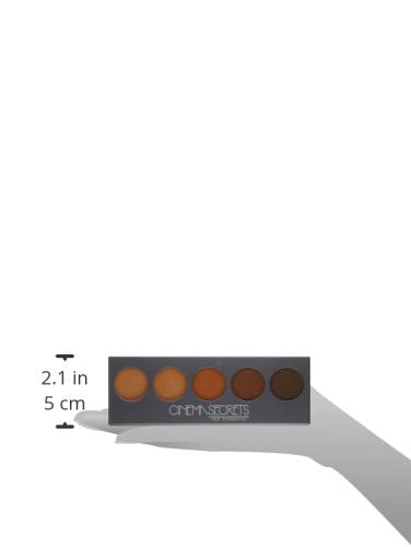 Cinema Secrets Ultimate Foundation 5-in1 Palette - Med-Deep Golden Olive Undertones, Buildable Coverage, Long-Wear Matte Finish, Paraben-Free, Color