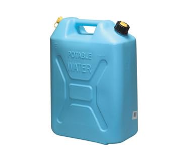 Scepter Water Can with Easy-Pour Spout for Camping/Emergency/Off-Road, 5 Gallon, Blue