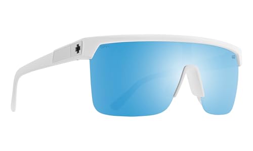 SPY Flynn 5050 Matte White - Happy Boost Polar Ice Blue Mirror