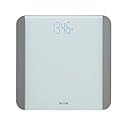 Taylor Glass Digital Bathroom Scale for Body Weight with Motion and Light Sensors, Bright LED Display, 440 lbs, White