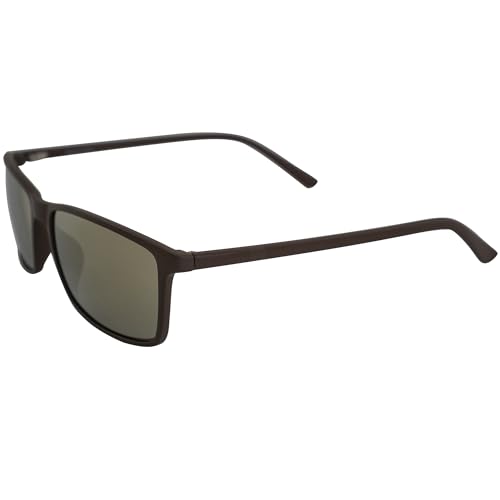 Epoch Eyewear Murphy Golf Sport Sunglasses Brown Frame with Gold Mirror Lens