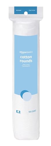 Amazon Basics Hypoallergenic Cotton Rounds for Makeup Removal and Skincare, 100 Count, 1 Pack Beauty and Personal Care Amazon Basics Default Title