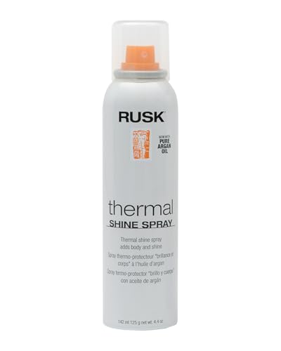 RUSK Thermal Shine Spray, Pure Argan Oil, Eliminates Frizz and Maintains Shine, Sleek and Smooth Hair, 4.4 oz