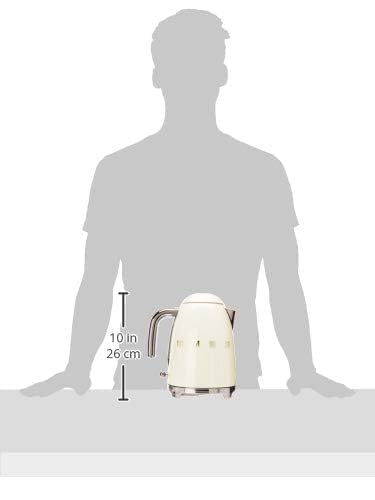 SMEG 50's Retro Style 7 Cup Electric Water Kettle with Automatic Shutoff, Removable Base, and Water Indicator, KLF03CRUS, Cream