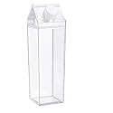 FveBzem Milk Carton Water Bottle 33oz (1000mL) Plastic Square Milk Bottles No BPA Leakproof Water Bottle Portable Reusable Milk Carton Shaped Juice