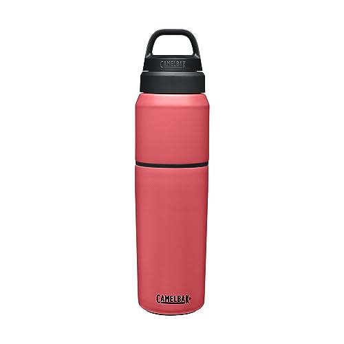 CamelBak MultiBev Water Bottle & Travel Cup - Vacuum Insulated Stainless Steel - Wild Strawberry - 22oz bottle & 16oz cup