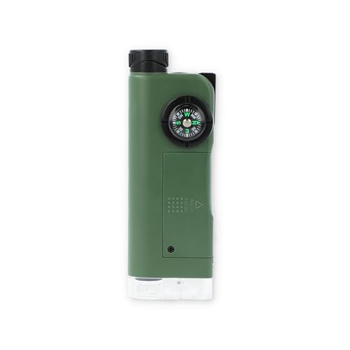 Carson X-Scope 7-in-1 Kids Optical Tool – Pocket Microscope, Telescope, Magnifier, Flashlight, Whistle, Compass & Digital Clock (CP-11)