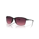 Oakley Womens OO9191 Unstoppable Rectangular Sunglasses, Polished Black/Rose Gradient Polarized, 65 mm