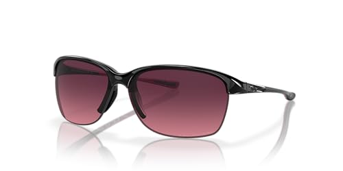 Oakley Womens OO9191 Unstoppable Rectangular Sunglasses, Polished Black/Rose Gradient Polarized, 65 mm