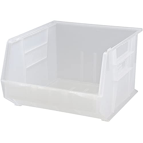 QUANTUM STORAGE SYSTEMS QUS270CLCS Ultra Stack & Hang Heavy Duty Part Organizer Clear Bins 18" L x 17" W x 11" H 3 Pack