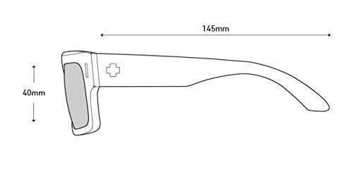 SPY Optic Bowery, Square Sunglasses, Color and Contrast Enhancing Lenses, Matte Black - Gray Polarize Lenses