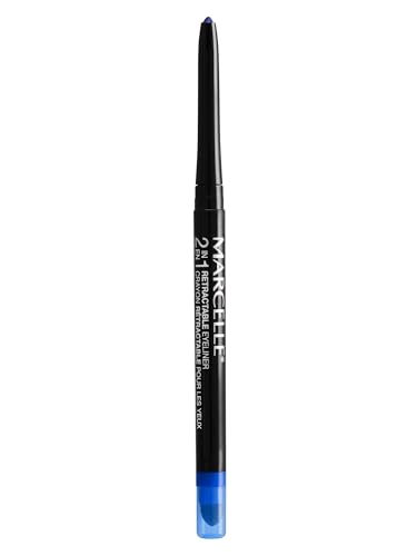 Marcelle 2-in-1 Retractable Eyeliner, Azurite, Waterproof, Easy-To-Smudge, Smokey Eye, Long-Lasting 12h, Fragrance-Free, Hypoallergenic, Cruelty-Free
