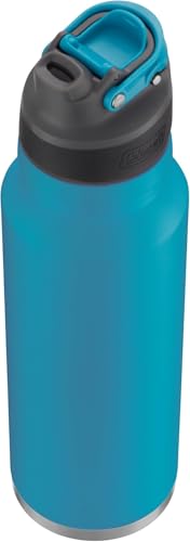 Coleman FreeFlow AUTOSEAL Stainless Steel Water Bottle, 40oz., Caribbean Sea