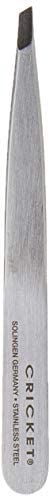 Cricket Beauty Hardware Pro Slant Tweezers - Stainless Steel Hair Removal Tool for Professional Plucking, Eyebrows, Facial Hair, and Ingrown Hair