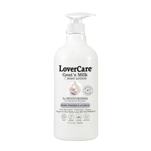 Lovercare Goat Milk Body Lotion for Dry Skin Pearl 27 fl oz (800ml) - Single…