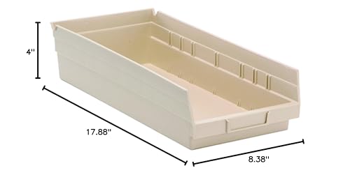 Quantum Storage QSB108 Hanging Plastic Shelf Bin Storage Containers - 17-7/8" x 8-3/8" x 4" - 10 Pack