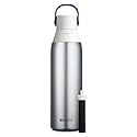 Brita Stainless Steel Premium Filtering Water Bottle, BPA-Free, Reusable, Insulated, Replaces 300 Plastic Water Bottles, Filter Lasts 2 Months or 40
