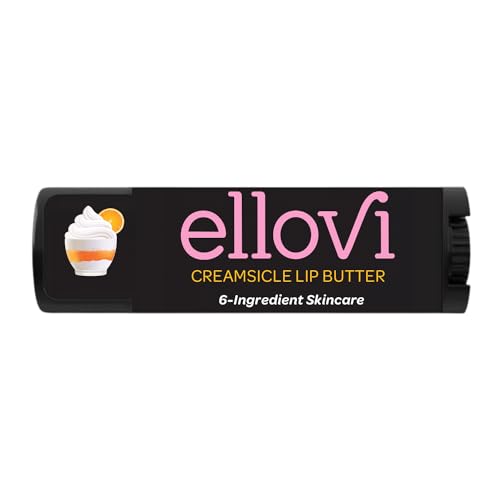Ellovi Natural Lip Butter Lip Balm - Creamsicle - Pure Enough to Eat - Made With Just 6 Vegan Ingredients - 100% Natural & Organic Moisturizing Lip
