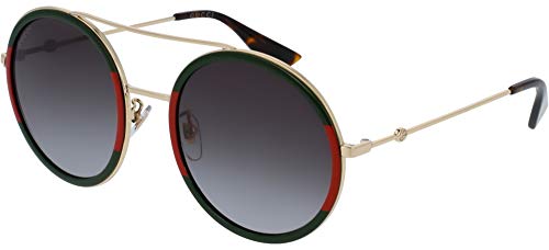 Gucci Women's GG0061S 003 Sunglasses, Gold (Gold/Green), 56, Gold (gold/green), 56