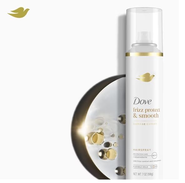Dove Extra Hold Styling Hairspray, Smooth & Protect Against Frizz & Humidity, 24-Hour Flexible Hold, Anti-Frizz Hair Spray, 7 oz (Pack of 3)