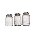 Style Setter Canister Set 3-Piece Glass Jars in 34oz, 44oz & 54oz Retro Design Lids for Cookies, Candy, Coffee, Flour, Sugar, Rice, Pasta, Cereal…