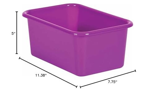 Teacher Created Resources� Purple Small Plastic Storage Bin, Pack of 6