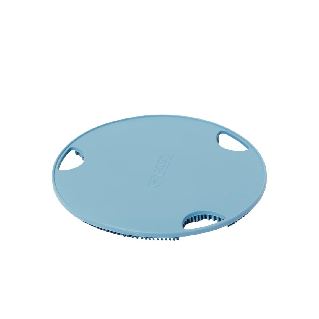 Boie USA Flat Body Scrubber - Soft Silicone-Like Exfoliating Shower Scrubber & Body Cleansing Brush - Stick-to-Wall Loofah Replacement - Antimicrobial