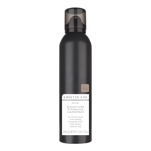 Kristin Ess Hair Refine Signature Finishing Hairspray for Hair Styling - Flexible Hold, Brushable Texture, Style Support for Straight, Textured, Wavy