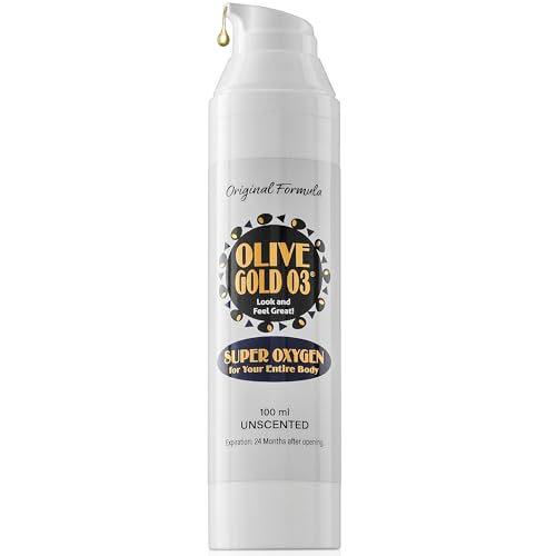 Olive Gold O3 Skin Care Lotion - Ozonated Olive Oil Moisturizer for Face & Body, Natural Hydration & Anti-Aging Support (4oz)