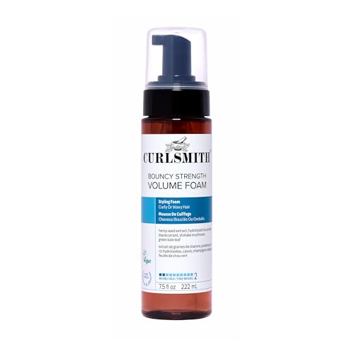 CURLSMITH - Bouncy Strength Volume Foam, Styling Foam for Curly & Wavy Hair, Light Hold (7.5 fl oz)