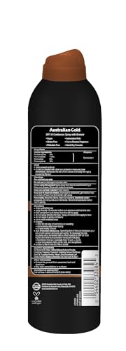 Australian Gold Continuous Spray Sunscreen with Instant Bronzer SPF 30, Immediate Glow & Dries Fast Water Resistant NonGreasy Oxybenzone