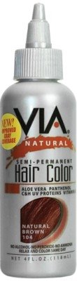 Via Nat. 4oz Semi Perm Hair Color #104 Natural Brown by Via Natural