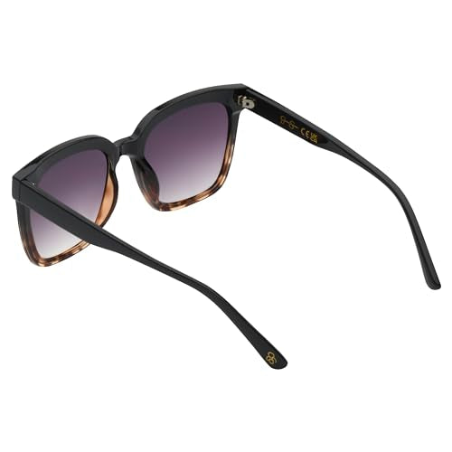 Jessica Simpson Womens J6128 Retro Square Sunglasses With Uv400 Protection. Glam Gifts For Her, 62 Mm, Black Tortoise, 62 Mm US