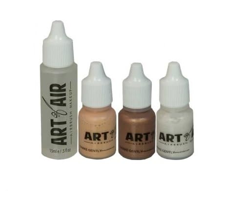 Art of Air Professional Airbrush Cosmetic Makeup System/Fair to Medium Shades 6pc Foundation Set with Blush, Bronzer, Shimmer and Primer Makeup