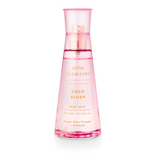 Good Chemistry Coco Blush Body Mist 5 fl oz - Light, Tropical, Fresh Spray with Coconut Water, Pineapple, & Driftwood - Carefree, Clean & Vegan