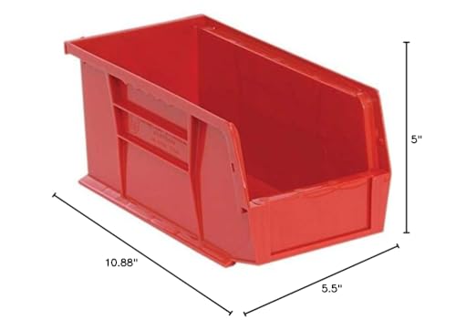 QUANTUM STORAGE SYSTEMS Ultra QUS230RDCS Solid Part Organizer Red Bins 11" L x 6" W x 5" H 12 Pack