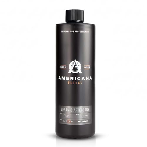 Americana Global Ceramic Aftercare Soap (16 fl. oz) - pH Neutral 2-in-1 Car Shampoo for Ceramic Coatings, Made in USA, High Foaming, Safe on All