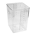 Rubbermaid Commercial Products Space Saving Square Food Storage Container 22 Quart Clear for Kitchen/Sous Vide/Meal Prep