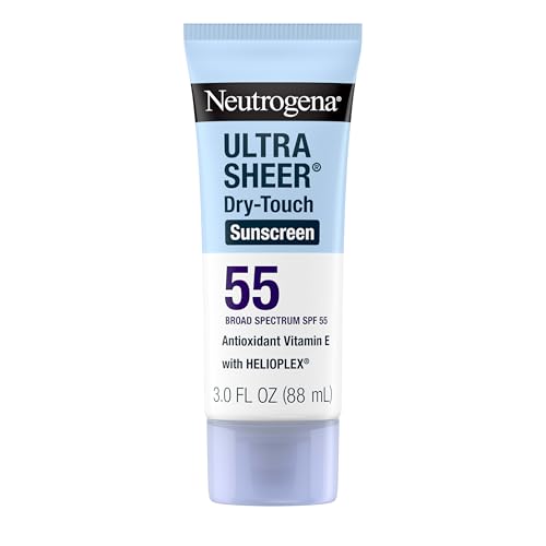 Neutrogena Ultra Sheer Dry-Touch Sunscreen SPF 55 for Face & Body, Lightweight Non Greasy Broad Spectrum UVA/UVB Protection, No White Cast, Water